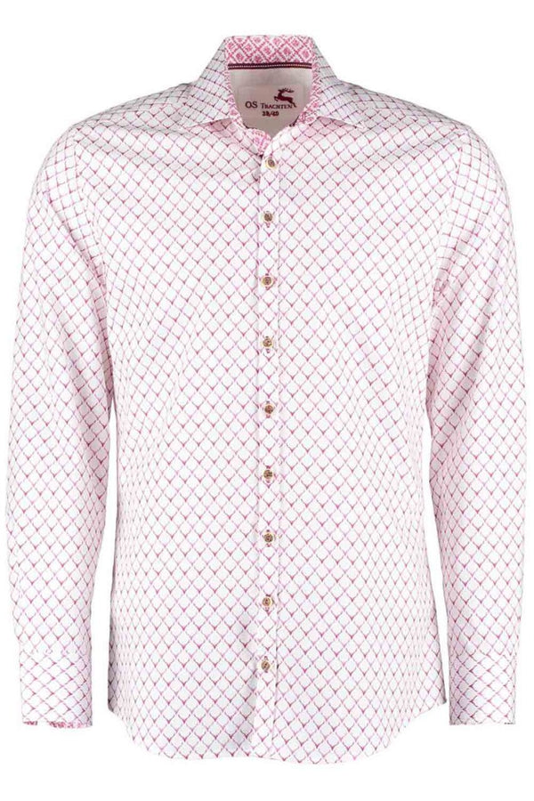 Trachtenhemd - Herrenhemd Silvio rot langarm - Dirndl.com