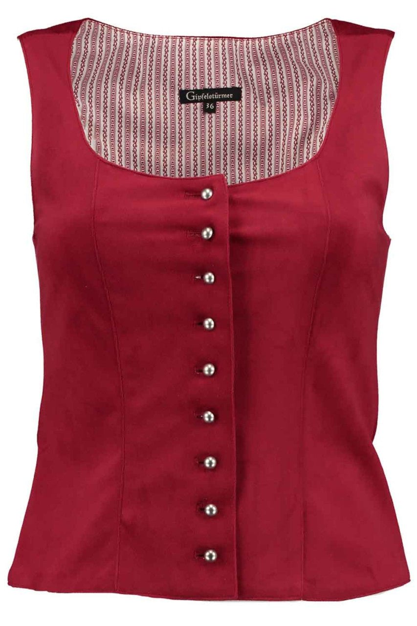 Trachtenmieder - Samt Mieder Tamara rot - Dirndl.com