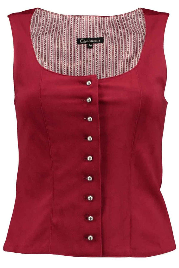 Trachtenmieder - Samt Mieder Tamara rot - Dirndl.com