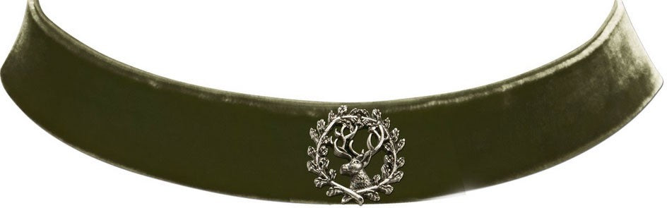 Trachten Kropfband mit Hirsch olive grün