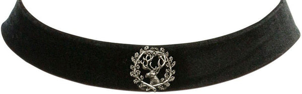 Kropfband - Trachten Kropfband mit Hirsch schwarz - Dirndl.com