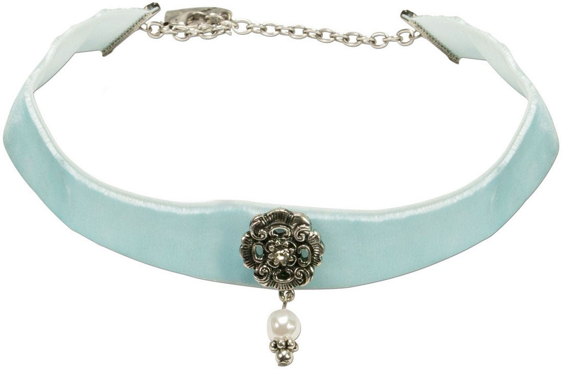 Trachten Kropfband mit Ornament hellblau