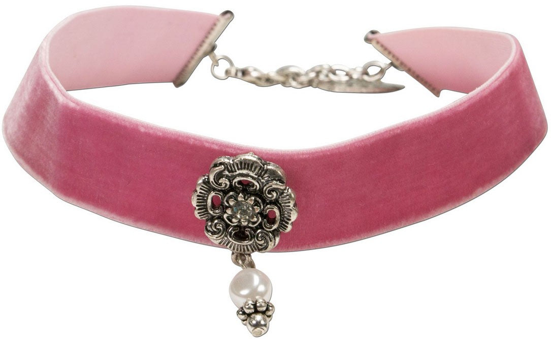 Trachten Kropfband mit Ornament rosa