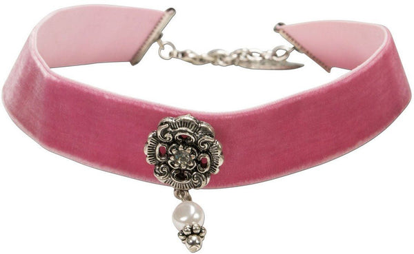 Kropfband - Trachten Kropfband mit Ornament rosa - Dirndl.com