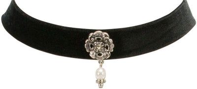 Kropfband - Trachten Kropfband mit Ornament schwarz - Dirndl.com