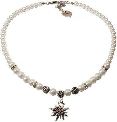 Kette - Trachtenkette kleines Edelweiß cremeweiß - Dirndl.com