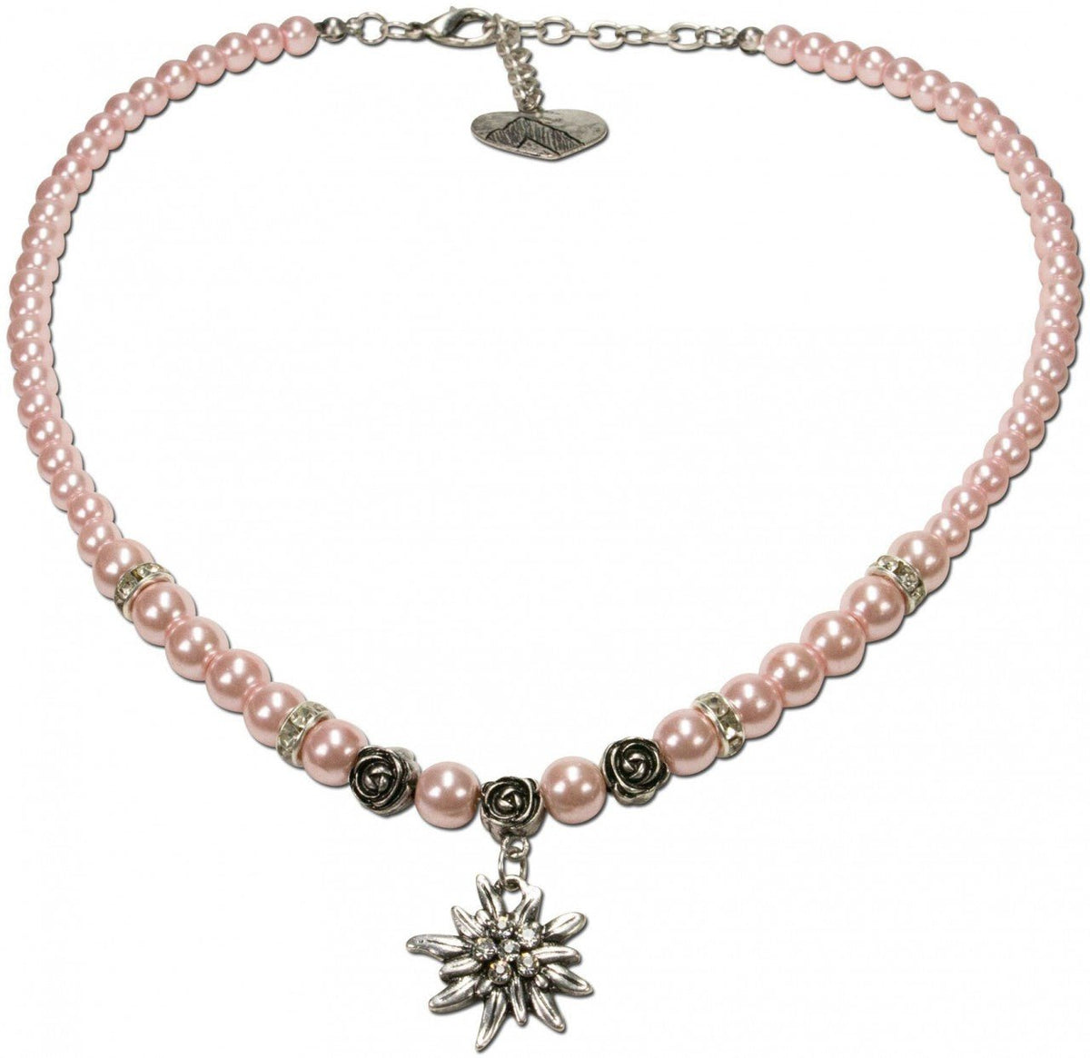 Kette - Trachtenkette kleines Edelweiß rosé - Dirndl.com