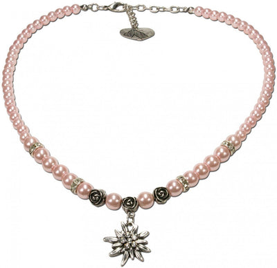 Kette - Trachtenkette kleines Edelweiß rosé - Dirndl.com