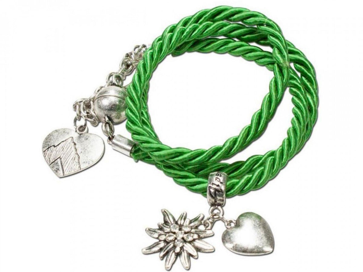 Armband - Wickelarmband Edelweiß hellgrün - Dirndl.com