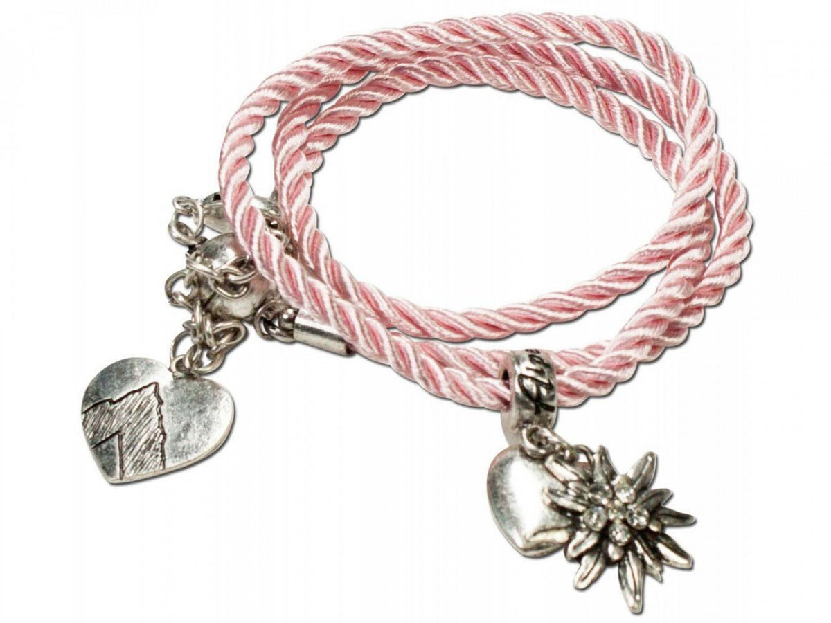 Armband - Wickelarmband Edelweiß rosé - Dirndl.com